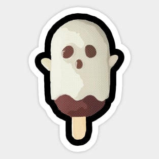 Halloween Cute Ghost Popsicle Candy Icecream Sticker